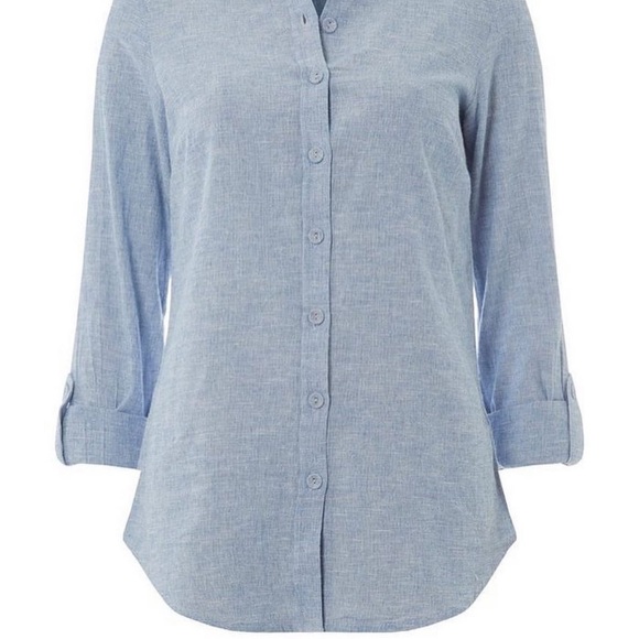 CHAMBRAY SHIRT WITH LINEN - Picture 2 of 3